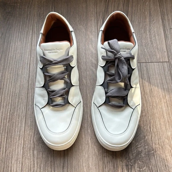 Ermenegildo Zegna Tiziano Leather Low Top White Sneakers | 11 - Picture 11 of 16
